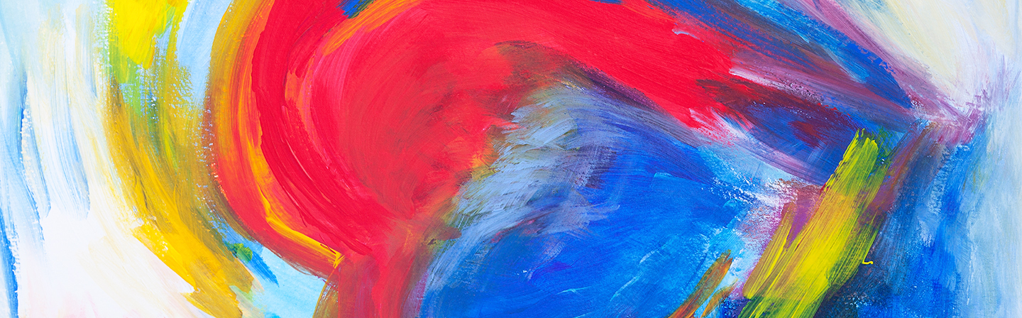 Close-up of a colorful abstract painting